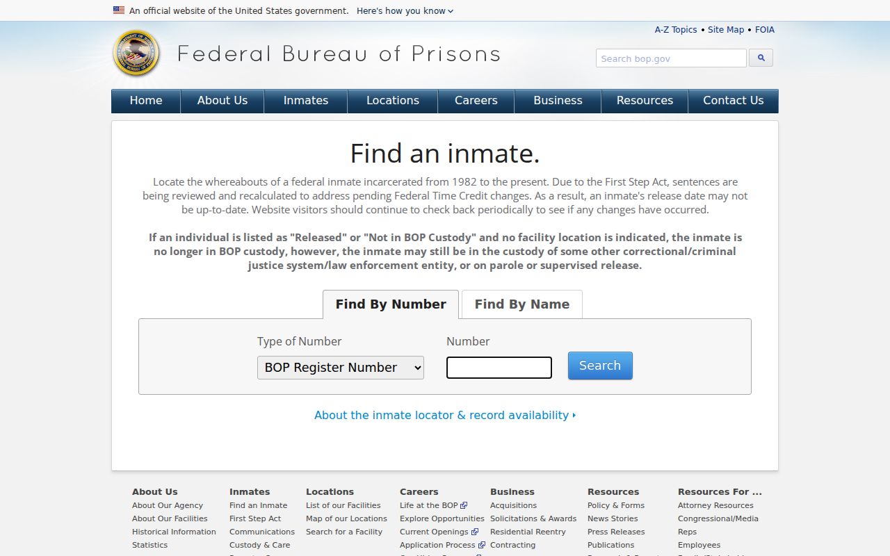 Altha criminal records federal inmate locator search