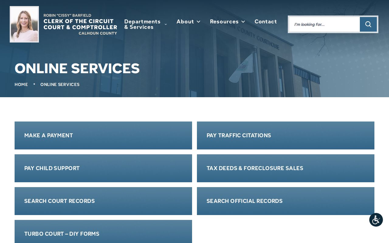 Calhoun Clerk online court services including records search and E-Notify