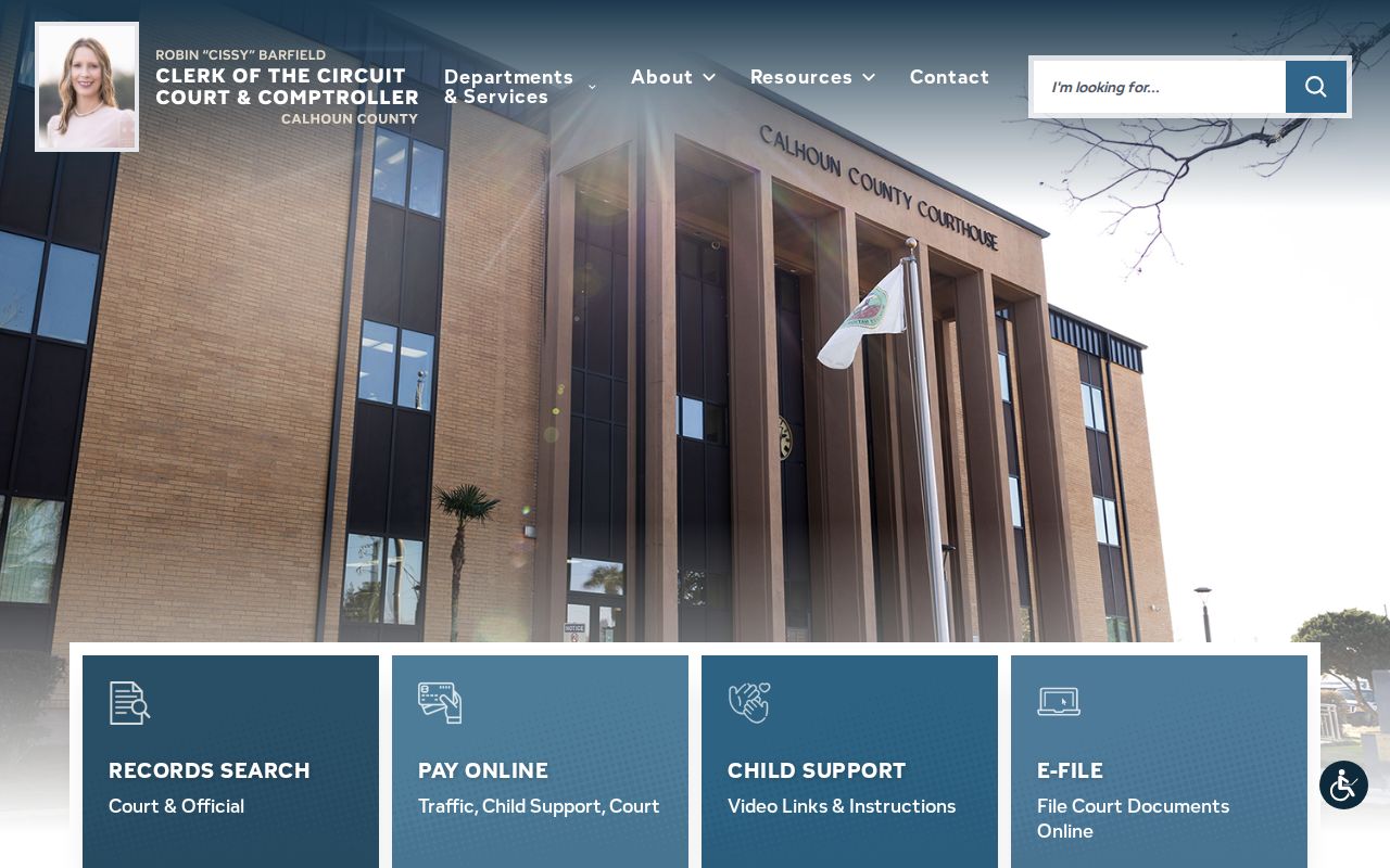 Calhoun County criminal court records Clerk homepage
